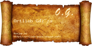 Ortlieb Géza névjegykártya